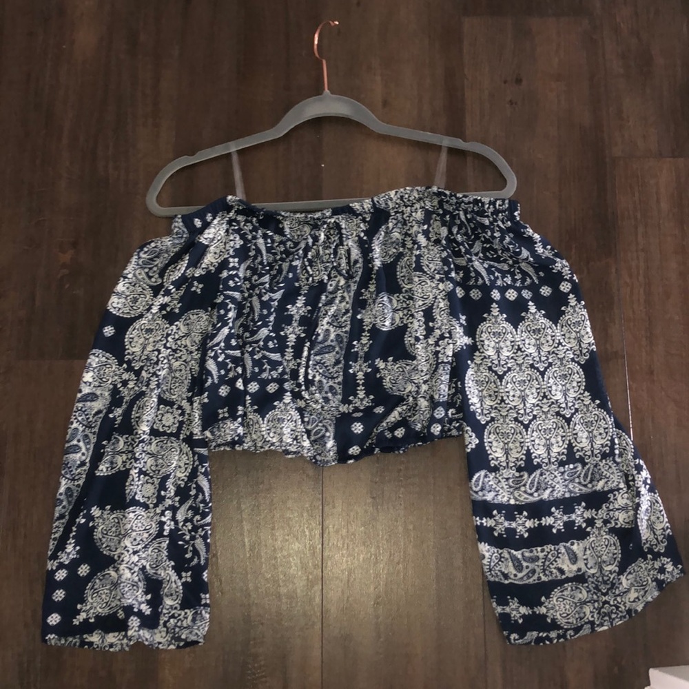 Altar’d State blue patterned crop top